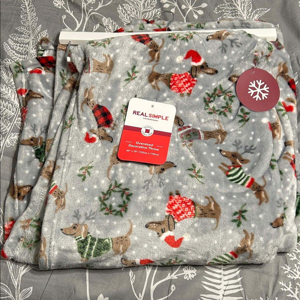 Oversized Dachshund Holiday Blanket